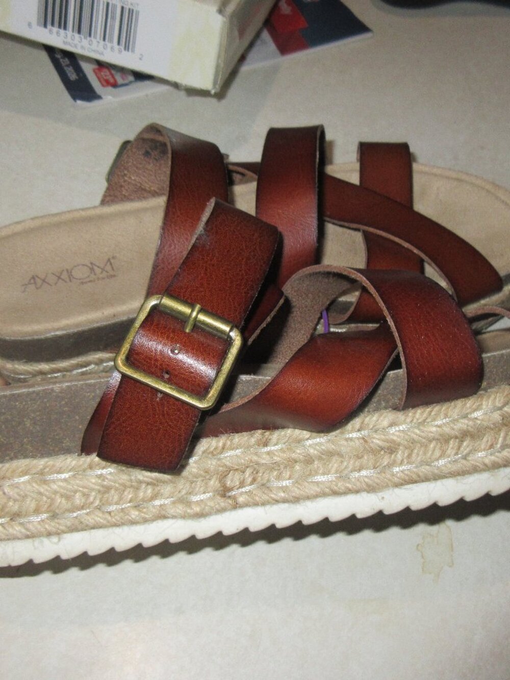 axxioim modern slides platform sandals brown 9
